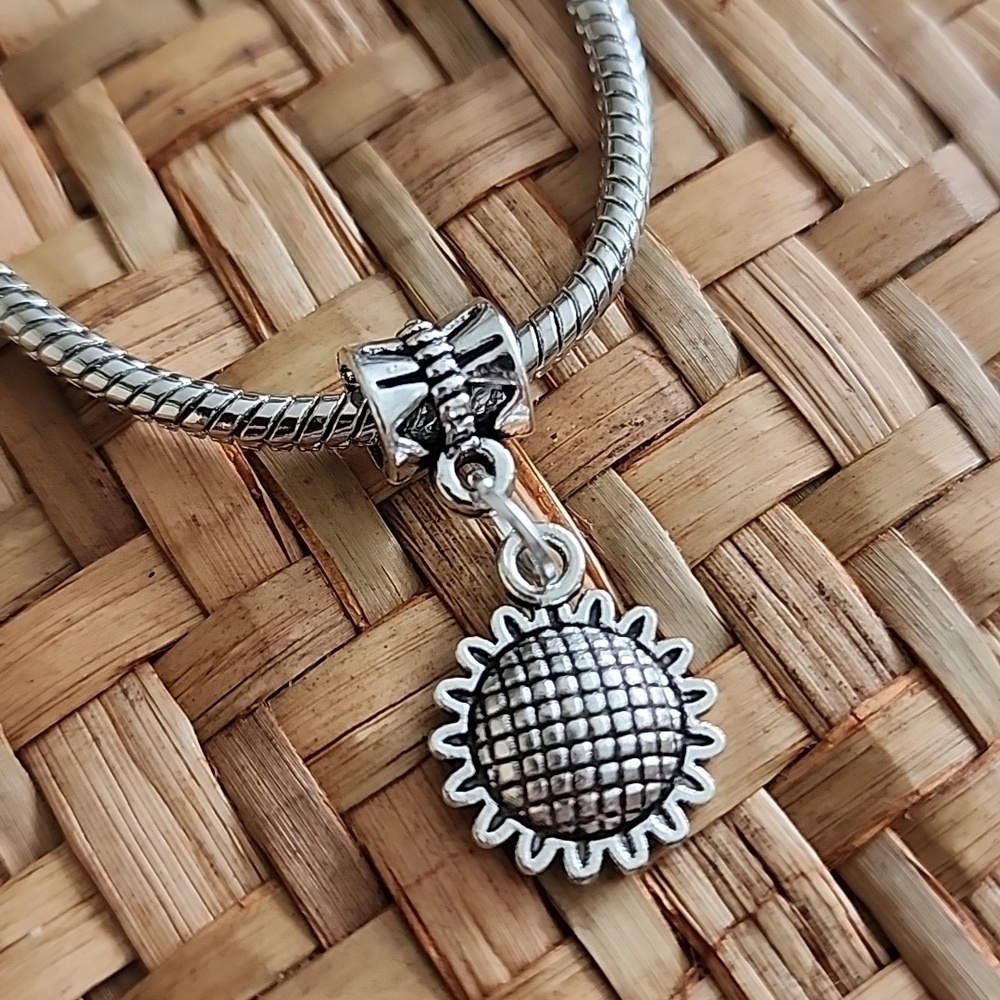 Sunflower Charm for European Style Bracelets Fits Pandora Systems#2